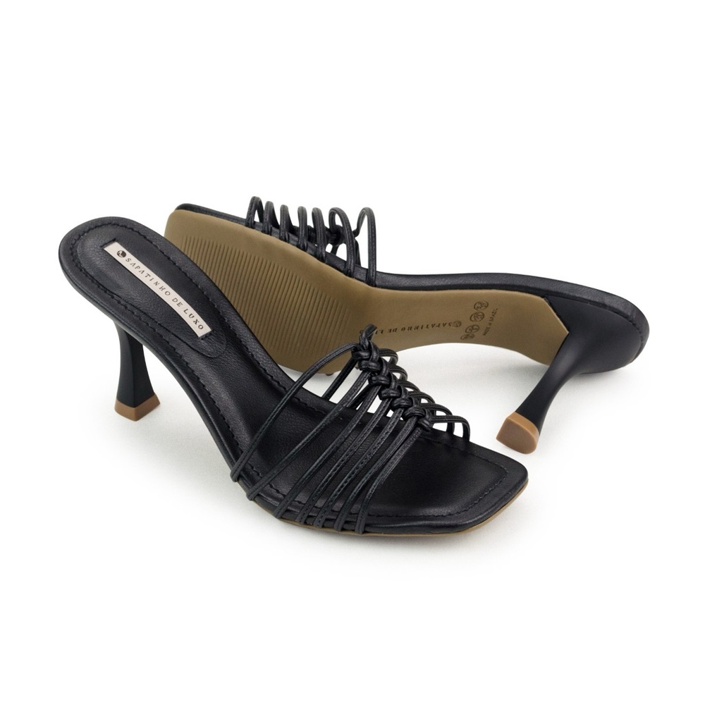 Fishtail braided leather mules heels size 9 new in box vegan